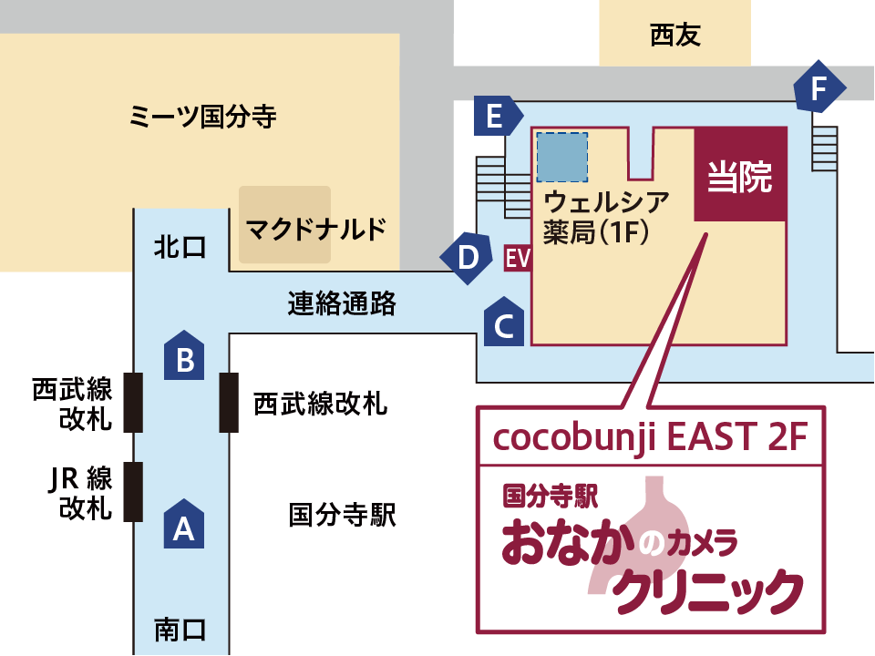 国分寺駅から当院までのルート図